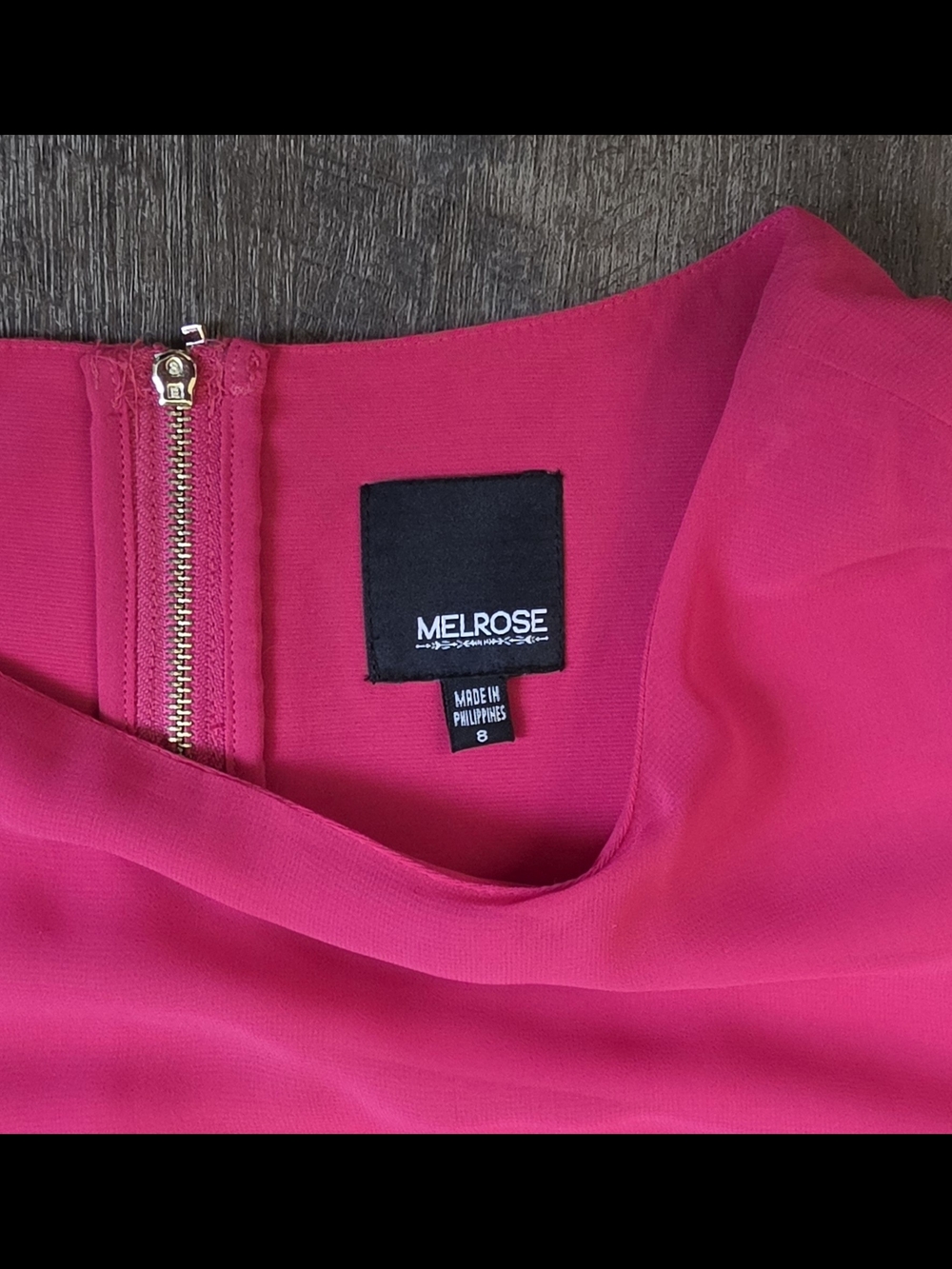 Melrose Sheer Overlay Swing Mini Shift Dress Womens 8 Bright Pink Sleeveless Flo - Picture 7 of 12